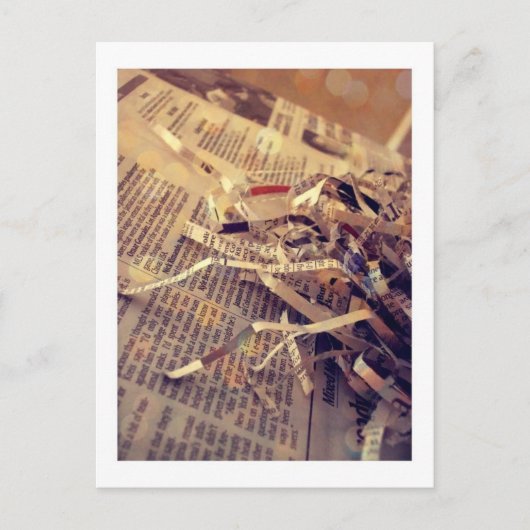 新聞用紙のクリスマス シーズンポストカード (正面)