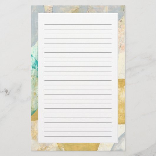 新聞用紙のモダンの抽象的な絵画 便箋 (正面)