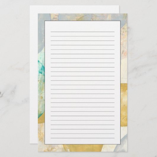 新聞用紙のモダンの抽象的な絵画 便箋 (正面/裏面)