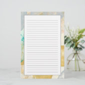 新聞用紙のモダンの抽象的な絵画 便箋 (スタンド正面)