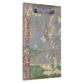 新聞用紙の背景に白い花 クリップボード (右)