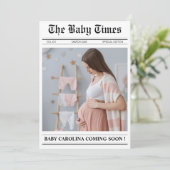 新聞男女兼用の赤ちゃんシャワー 招待状 (スタンド正面)