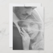 新聞白黒写真ユニーク結婚の サンキューカード (裏面)