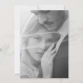 新聞白黒写真ユニーク結婚の 招待状 (裏面)