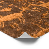 新聞社のロックは、刻まれた岩石版画のパネルだ ポスター (角)