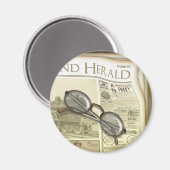 新聞社の丸い磁石 マグネット (正面/裏面)