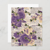 新聞社の紫色の花とトンボ (正面/裏面)