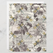 新聞社の花とトンボ (正面/裏面)