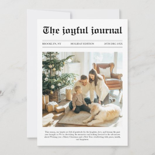 新聞社ユニークのクリスマスWhat a Year Photo シーズンカード (正面)