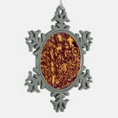 新聞社ロックアメリカンインディアンユタ スノーフレークピューターオーナメント (左)