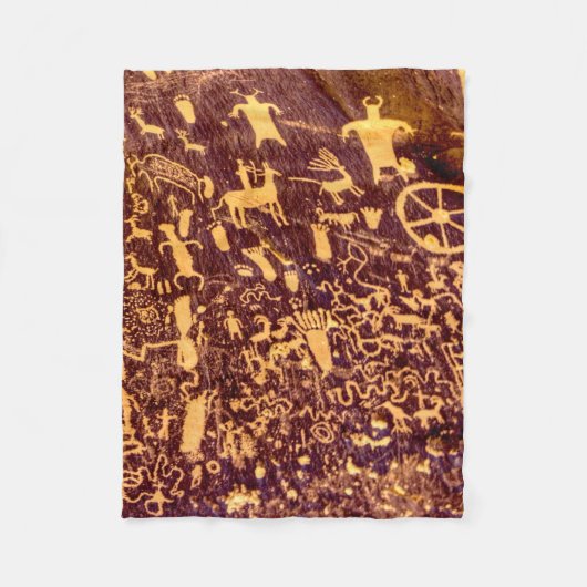 新聞社ロックアメリカンインディアンユタ フリースブランケット (正面)