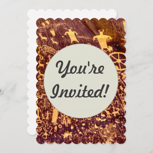 新聞社ロックアメリカンインディアンユタ 招待状 (正面/裏面)