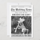 新聞紙の結婚式仲人  メイドオブオナー プロポーズ   招待状 (正面)