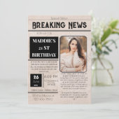 新聞紙の誕生日招待状 招待状 (スタンド正面)
