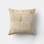 新聞紙グランジの新聞短新聞のパターンをバック クッション (裏面)