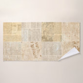 新聞紙グランジの新聞短新聞のパターンをバック バスタオル (バスタオル)