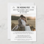 新聞素朴の写結婚真Save the Date Card セーブザデート (正面)