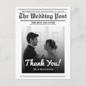 新聞結婚のユニークモダンエレガント感謝 ポストカード (正面)