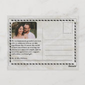 新聞結婚のユニークヴィンテージエレガントありがとう ポストカード (裏面)