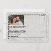 新聞結婚のユニークヴィンテージエレガントありがとう 招待状 (裏面)