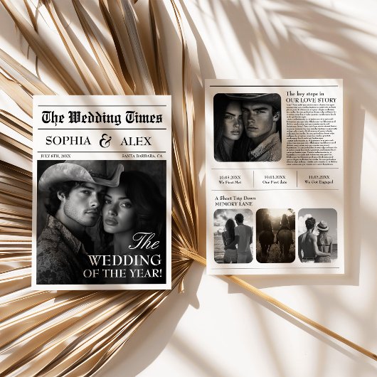 新聞結婚式招待状ウェスタン女性のカーボーイ 招待状