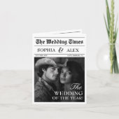 新聞結婚式招待状ウェスタン女性のカーボーイ 招待状 (正面)