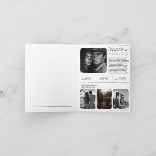 新聞結婚式招待状ウェスタン女性のカーボーイ 招待状 (内部)