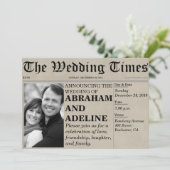 新聞結婚式招待状スタイル(カスタマイズ可能) 招待状 (スタンド正面)