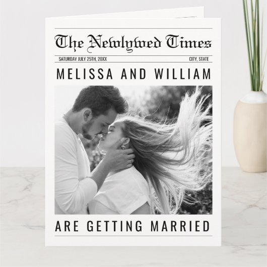 新聞結婚式 プログラムインフォグラフィックのタイムライン カード (正面)