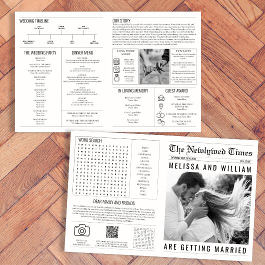 新聞結婚式 プログラムタイムラインインフォグラフィック カード