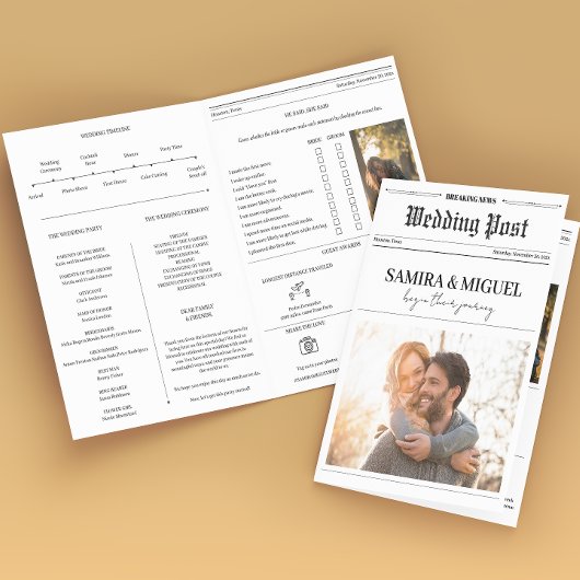 新聞結婚式 プログラムタイムラインフォトトリビア カード