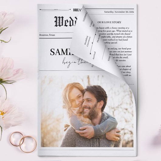 新聞結婚式 プログラムタイムラインフォトトリビア カード