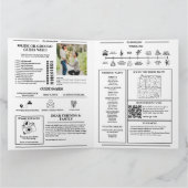 新聞結婚式 プログラムモダンの結婚タイムライン カード (内部)