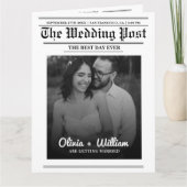 新聞結婚式 プログラムモダンの結婚タイムライン カード (正面)