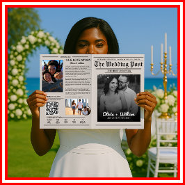 新聞結婚式 プログラムモダンの結婚タイムライン カード