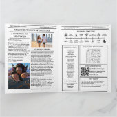 新聞結婚式 プログラムモダンの結婚タイムライン カード (内部)