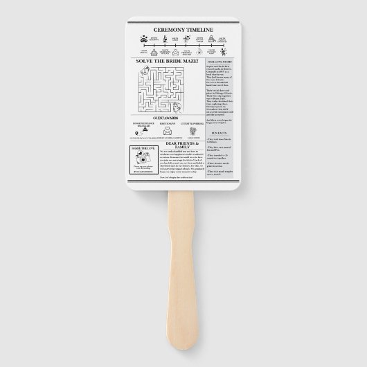 新聞結婚式 プログラムユニークモダンエレガント ハンドファン (裏面)