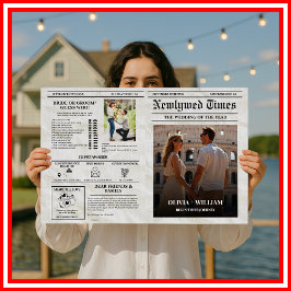 新聞結婚式 プログラムヴィンテージのタイムラユニークイン カード