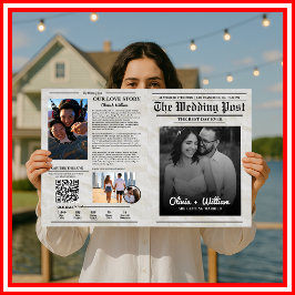 新聞結婚式 プログラムヴィンテージウェディングタイムライン カード