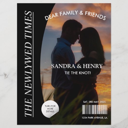 新聞結婚式 プログラム写真雑誌おもしろいファクト チラシ (正面)