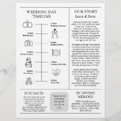 新聞結婚式 プログラム白黒プログラム チラシ (裏面)