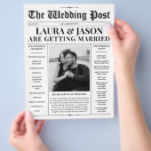 新聞結婚式 プログラム白黒プログラム チラシ (手)