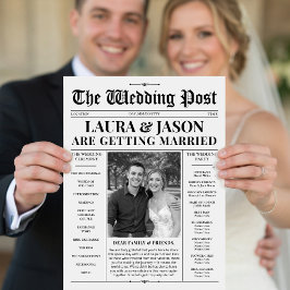 新聞結婚式 プログラム白黒プログラム チラシ