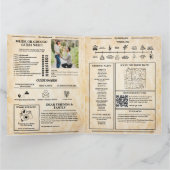 新聞結婚式 プログラム素朴の結婚タイムライン カード (内部)