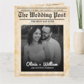 新聞結婚式 プログラム素朴の結婚タイムライン カード (正面)