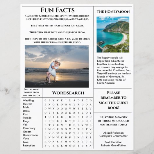 新聞結婚式 プログラム (裏面)