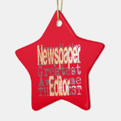 新聞編集者Extraordinaire セラミックオーナメント (左)