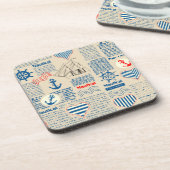 新聞航海のの模様 コースター (左側)