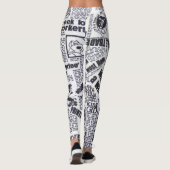 新聞記事の印刷されたレギング レギンス (裏面)