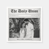 新聞記事の結婚披露宴 スタンダードカクテルナプキン (正面)